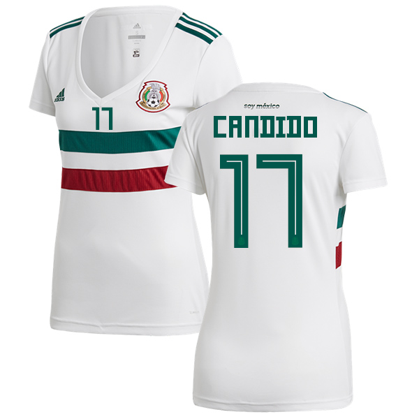 Women's Mexico #17 Candido Away Soccer Country Jersey - Click Image to Close